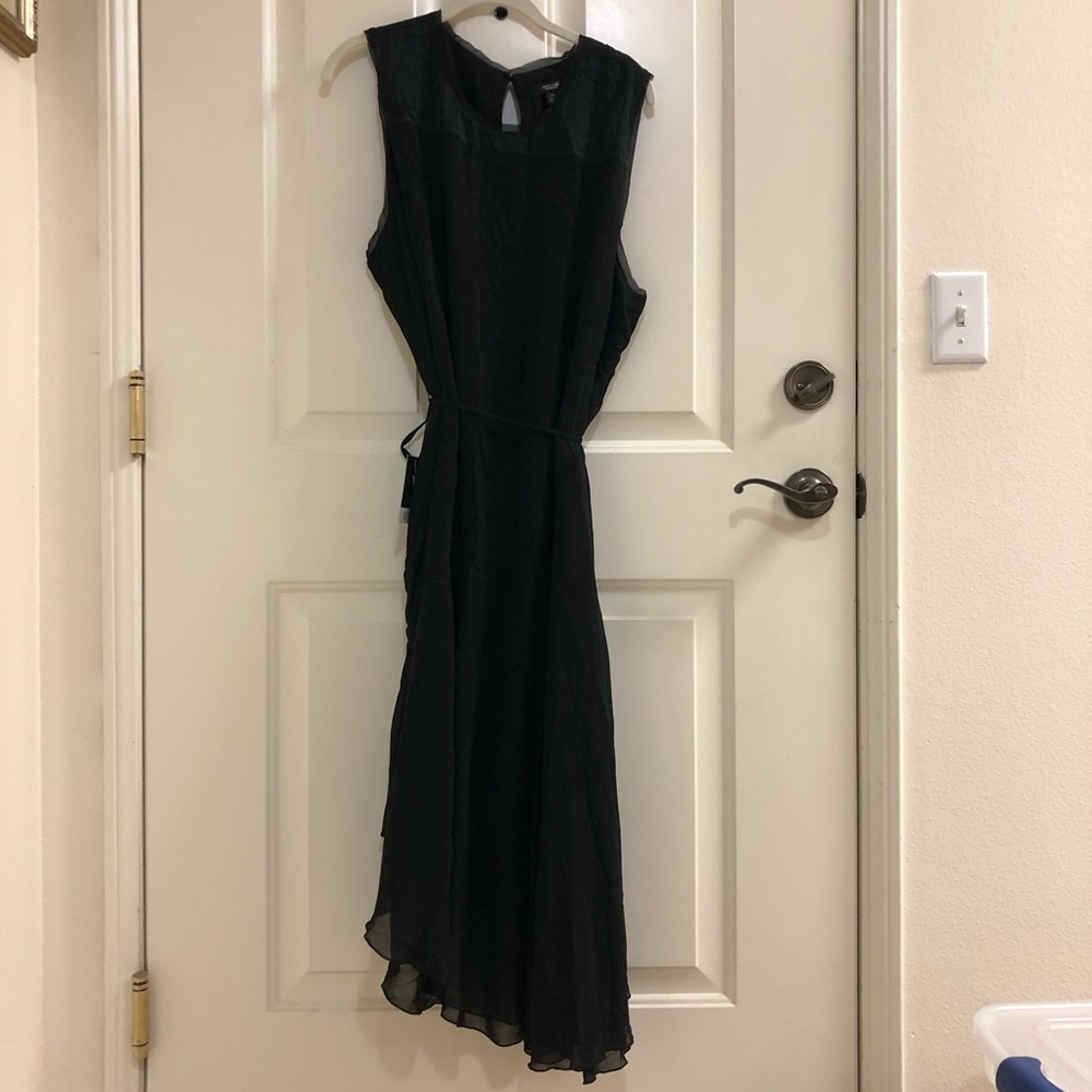Simply Vera sleeveless black dress w/ tie waist 2X